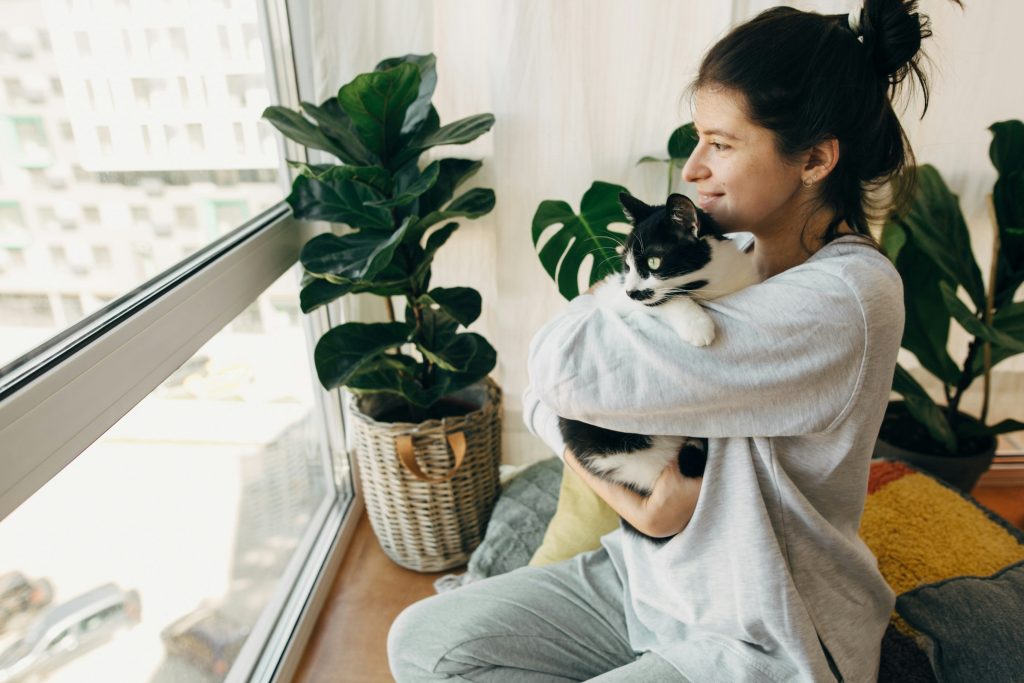 Local pet sitter in Atlanta caring for a cat during an in-home pet sitting visit